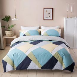 Bedding Sets Aggcual Geometry Set Cotton 3d Printed Grid Home Textile Duvet Cover US Sizes Quilt Kids Decor Adult Be15