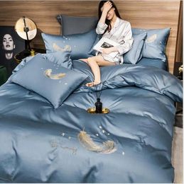 Bedding Sets 4pcs Cotton Luxury Fashion Bedclothes Suit Set Bed Sheet Quilt Cover Pillowcase Duvet Flat