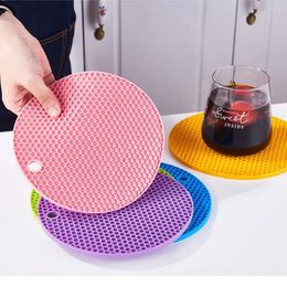 Table Mats Large Round Heat-resistant Silicone Mat Placemat Drink Non-slip Pot Dining Insulation Kitchen Accessories Tool