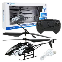 2 Channel Mini USB RC Helicopter Remote Control Aircraft Drone Model with Light Drop 240506