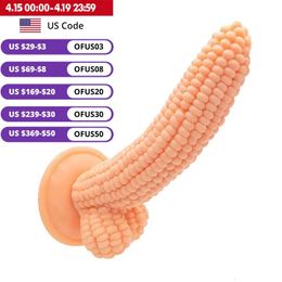 Corn Silicone Real Dildo Anal Plug With Suction Cup Vegetables Dildo Sex Toys For Women Vagina G-Spot Massage Masturbator Good 240511