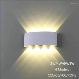 Wall Lamps Nordic Lamp Led Aluminum Outdoor Indoor Ip65 Up Down White Black Modern For Home Stairs Bedroom Bedside Bathroom Light