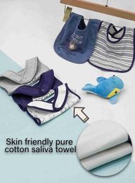 Bibs Burp Cloths 5 pieces/set of cotton boy baby face towels newborn baby supplies baby bib handles soft Saliva towels feeding Burp clothes d240513