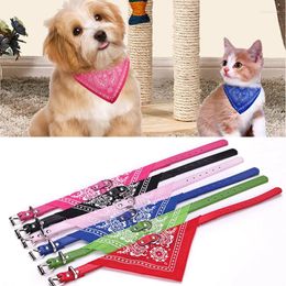 Dog Apparel Puppy Neckerchief Adjustable Pet Cat Neck Bandana Collar Scarf Accessories For Cats & Small Dogs Black Red Blue Pink Purple