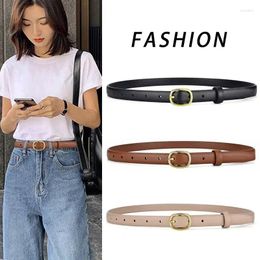 Belts Women's Belt Trend Gold Buckle Fashion Casual Versatile Thin Soft PU Leather Jeans Gift For Mom Girlfriend