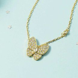 Designer Necklace Vanca Luxury Gold Chain Cold Diamond Butterfly Pendant with Fairy Charm Brand Necklace Designed Female High Luxury and Exquisite