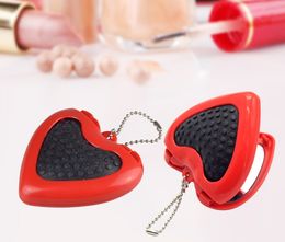 New plastic heart-shaped hair comb Portable makeup mirror brushes Foldable anti static comb