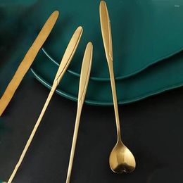 Coffee Scoops Mixing Spoon Extended Creative Long Handle Stainless Steel Small Dessert Honey Meticulous 18cm Flower