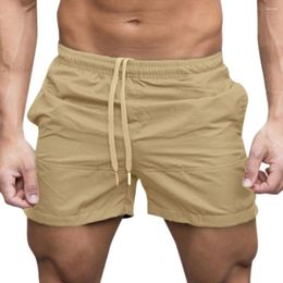 Men's Shorts Summer Casual Beach European And American Outdoor Solid Breathable Board Elastic Waist Pants Male