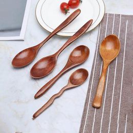 Spoons Natural Wood For Cooking Healthy Korean Japanese Chinese Durable Kitchen Wood-grained Spoon Tableware