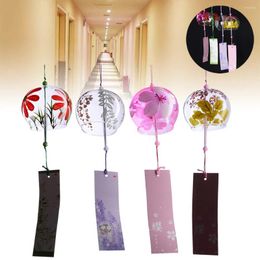 Decorative Figurines 1PC Glass Windchime Lucky Blessing Bell Room Hanging Furin Wind Chime Hand Painted Japanese Style Home Deocr