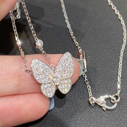 Designer Necklace Vanca Luxury Gold Chain v Gold Full Diamond Butterfly Necklace with High Quality White Gold 18k Rose Gold Diamond Collar Chain