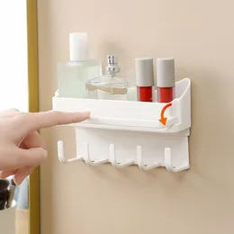 Kitchen Storage Plastic Rack High-quality Multifunctional White Shelf Wall Mounted Organiser
