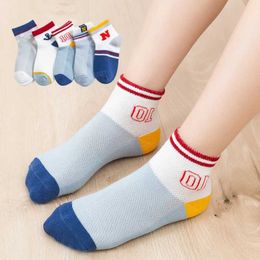Kids Socks Childrens socks Spring and summer thin boys mesh socks Childrens sports socks 5 pairs/batch d240513