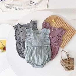 Rompers Sanlutez Cute Cotton Baby Clothing Princess Summer Preschool Girls Tight Clothes Sleeveless SweetL2405