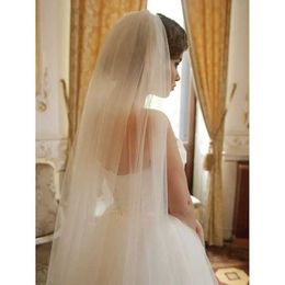 Wedding Hair Jewellery Ivory Cathedral Soft Tulle Wedding Veil Single Tier Bridal Veils With Combs 108/274 cm Custom Length One Layer Veil