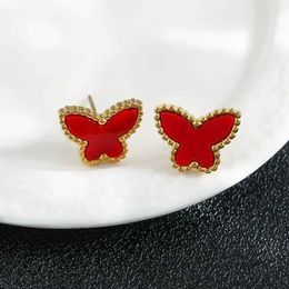 Elegant and noble master design vanlycle earrings Butterfly female celebrity fashion simple with common vanly