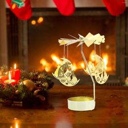 Candle Holders Snowflake Moon Holder Chirstmas Decoration Girl'S Heart Golden Lantern Dinner Atmosphere Candlestick Ornaments Year