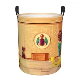 Laundry Bags Folding Basket Egyptian Pyramid Round Storage Bin Large Hamper Collapsible Clothes Toy Bucket Organiser