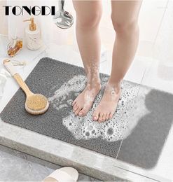 Bath Mats TONGDI Bathroom Carpet Soft Shower Silk Ring Microfiber Non-slip Rug Decoration For Home Living Kitchen Room Parlour