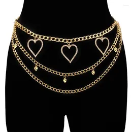 Belts Diamond Heart Pendant Waist Chain Nightclub Party Body With Extended Shinning Jewelry For Woman Girl