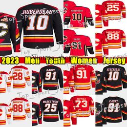 Vin #10 Jonathan Huberdeau Reverse Retro hockey jersey #91 Nazem Kadri #25 Jacob Markstrom Elias Lindholm Andrew Mangiapane Mikael Backlund