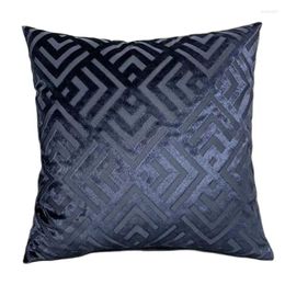 Pillow Jacquard Cover Sofa Decorative Cutting Velvet Throw Pillowcase In Navy