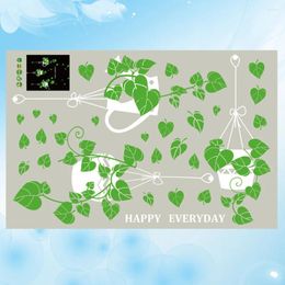 Window Stickers 60x90cm Hanging Green Plants DIY Adhesive Glass Decal Door Showcase Decoration