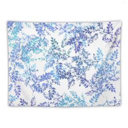 Tapestries Simple Blue Floral Pattern Tapestry On The Wall Wallpaper Cute Room Things