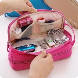 Storage Bags Multifunctional Digital Travel Bag Waterproof Shockproof USB Flash Drive Data Charger Cable Organiser