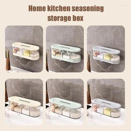 Storage Bottles Seasoning Box 4-Compartment Container With Lid Multi Purpose Kitchen Cooking Organizer For Spices Salt Sugar Pepper