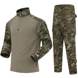 Hunting Jackets Spring And Autumn Men's Outdoor Suit Wear-resistant Tactical Uniform Camouflage G2 Frog Long Sleeved Shirt Pants