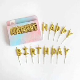 5Pcs Candles Happy Birthday Paper Box Letter Cake Candle HB Party Creative Cake Decoration 13 Letter Commemorative Birthday Candle