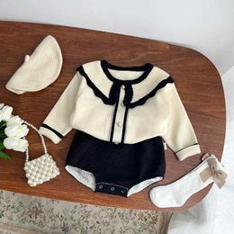 Clothing Sets Baby suit Spring and summer Korean small perfume baby suit Western sweater+pants Baby girl baby two piece setL240513