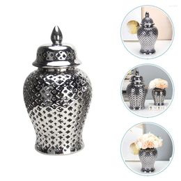 Storage Bottles Decor Planter Display Vase Hollow Durable Flower Arrangement Ceramics Wedding Flowerpot Out Jar Holder