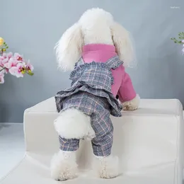 Dog Apparel Warm Clothes Turtleneck Knitted Pet Jumpsuits Winter Outfits Cat Sweaters Puppy Plaid Romper Chihuahua Clothing Overalls