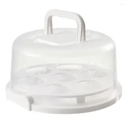 Plates Transparent Cake Box Buckle Portable 10 Cupcake Carrier With Lid Handle Storage Container For Cakes