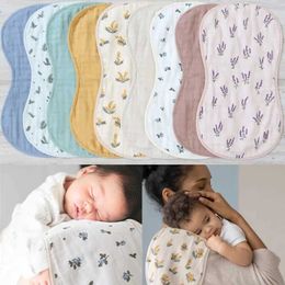 IEYE Bibs Burp Cloths Pure cotton Gaozi baby bib four layers of breathable floral newborn d240513