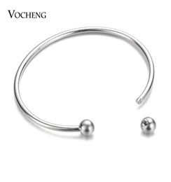 10pcslot Stainless Steel Minimalist Unisex Torque Cuff Bangle with Remove Beads Ends Charms Bracelet Bangles Gift SL02110 Y11261243248379