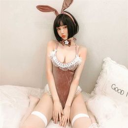 Sexy Set Manga Exhibition Kawaii Role Play Rabbit Clothing Underwear Artificial Leather Material Womens Adult Sexual Tight fitting Q2405111