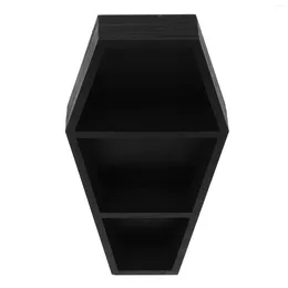 Hooks Coffin Bookshelf Style Wall Shelves For Decorative Wood Goth Home Modern Floating