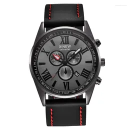 Wristwatches Men XI Brand Watches Students Fashion Leather Band Simple Date Vintage Quartz Watch Erkek Barato Saat Montre Homme 2024