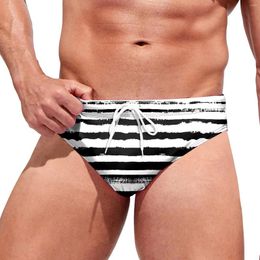 Underpants Male Summer Breathable Printed Swim Trunks Drawstring Short Pants Swimwear Shorts Slim Men Swimming Mens Bathing Suits Casual