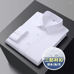 Men's Dress Shirts Bamboo Fibre Men Formal Shirt Long-Sleeved Solid Colour Anti-Wrinkle Easy Care Business Social Workwear Clothing