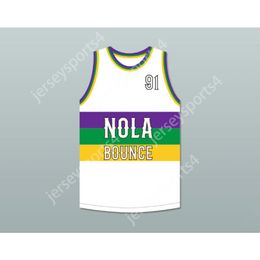Custom Any Name Any Team DJ JUBILEE 91 NOLA BOUNCE WHITE BASKETBALL JERSEY All Stitched Size S-6XL Top Quality