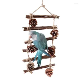 Other Bird Supplies Ladder Exercise Standing Toy Branch For Parakeets Budgies Pinecone 6XDE