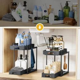 Kitchen Storage Under Counter Sink Shelf Countertop Pull-Out Bathroom Layered Shelves