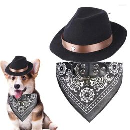 Dog Apparel Novelty Cowboy Costume For Dogs Clothes Party Halloween Pet Cat 2Pcs Birthday Outfit