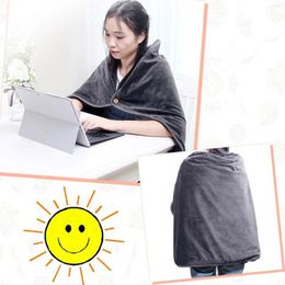 Blankets Fleece Electric Heated Blanket USB Powered Portable Throw Winter Warm Shawl For Car Office Home