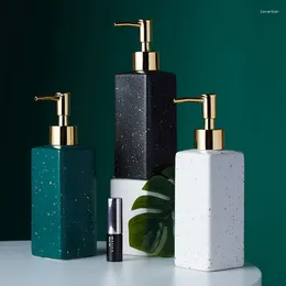 Liquid Soap Dispenser Ceramic Hand Kitchen Sink Container Bathroom Shampoo Holder Black And White Nail Free Bottle